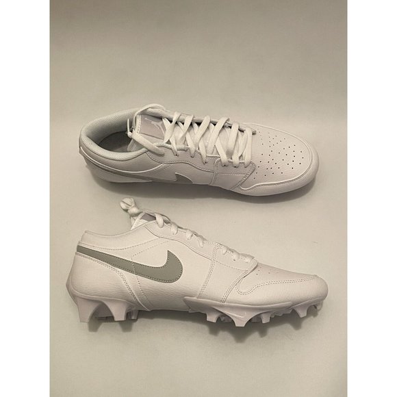 Nike Air Jordan 1 Low TD White Gray Football Cleats FJ6245-101 Men’s Size 13 US